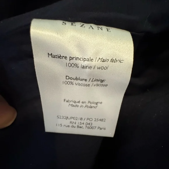 Sezane Peter Skirt in Navy Blue NWT Size 14 - Picture 14 of 16